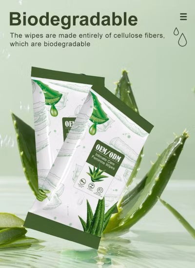 Private Label Organic Plant Base Hygiene Vaginal Cleaning Feminine Wipes