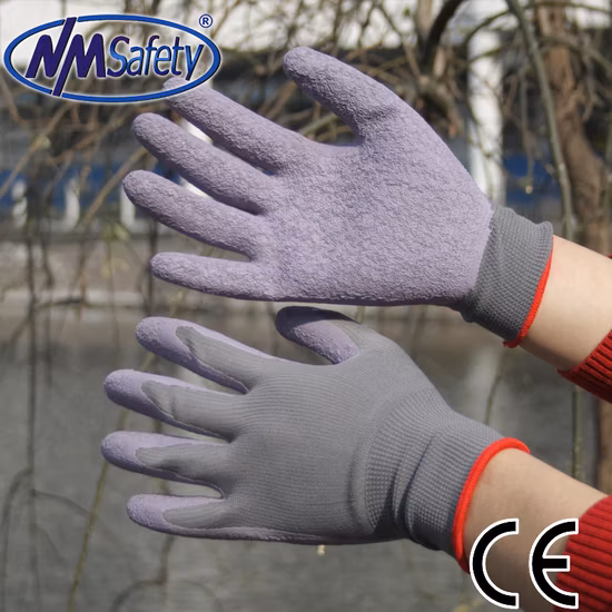 Nmsafety 13G 폴리에스터 안감, 라텍스 코팅, 작업용 장갑