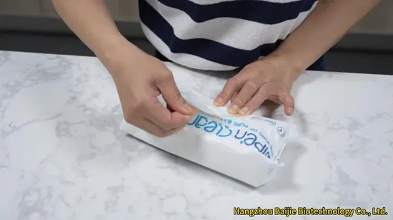 민감한 피부를 위한 저자극성, pH 균형 및 매우 부드러운 무향 식물성 아기 물티슈